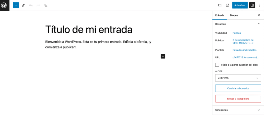 Crear una entrada en WordPress-2