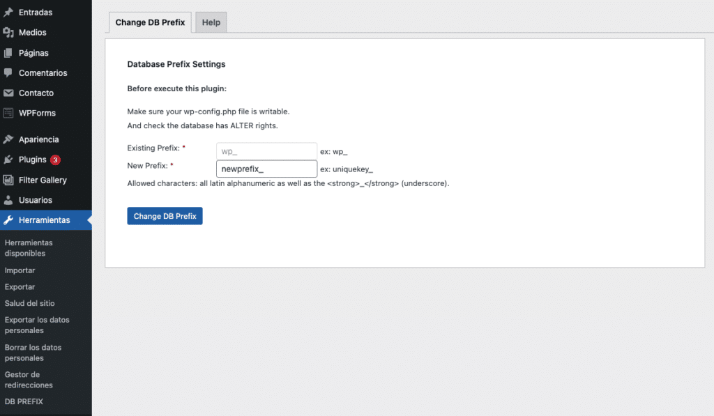 Cambiar el prefijo de tablas en WordPress-9