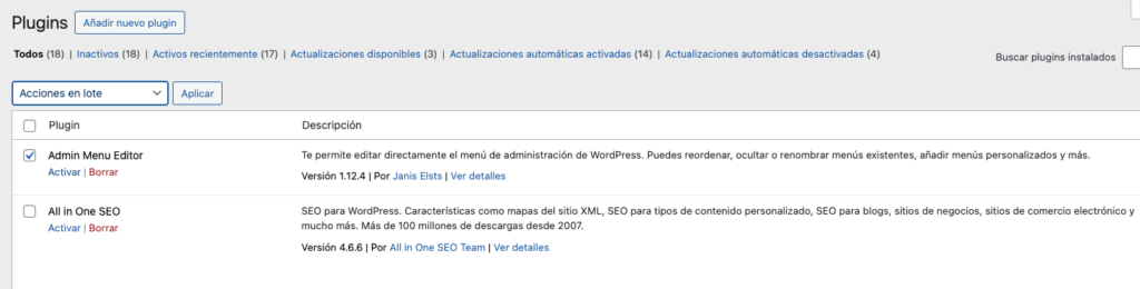 Plugins conflictivos en WordPress 2