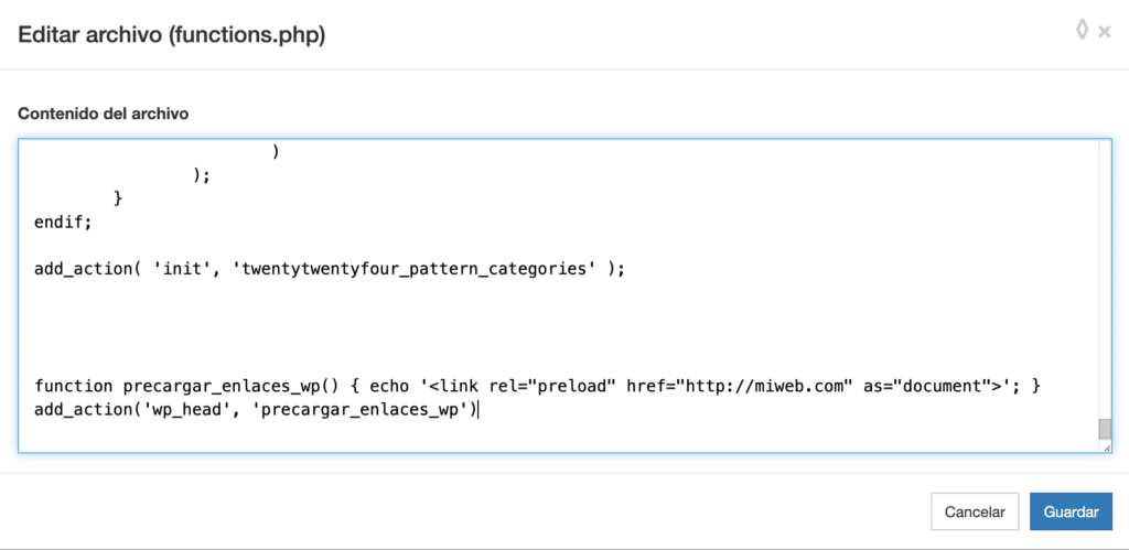 precargar enlaces en WordPress-4