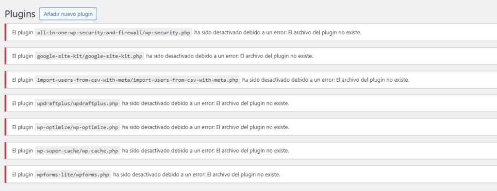 Desactivar todos los plugins-7