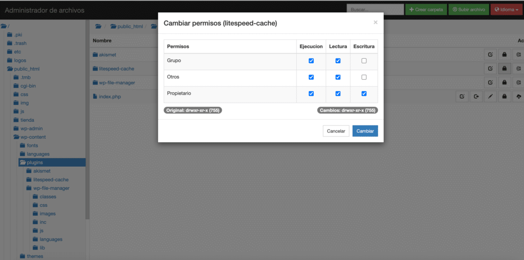 permisos de archivos en WordPress-3