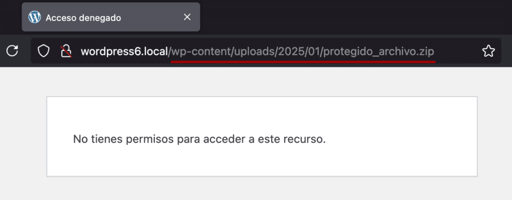 impedir la descarga directa de archivos